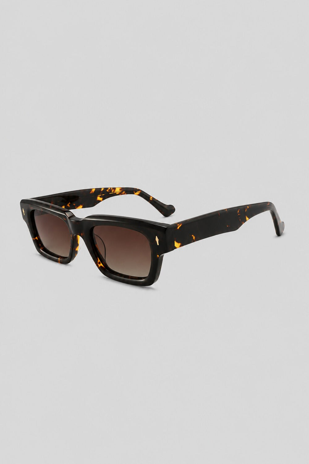 Olivier Marel Tarifa '85 tortoiseshell rectangle sunglasses, side profile, unisex fit