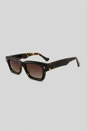 Olivier Marel Tarifa '85 tortoiseshell rectangle sunglasses, side profile, unisex fit