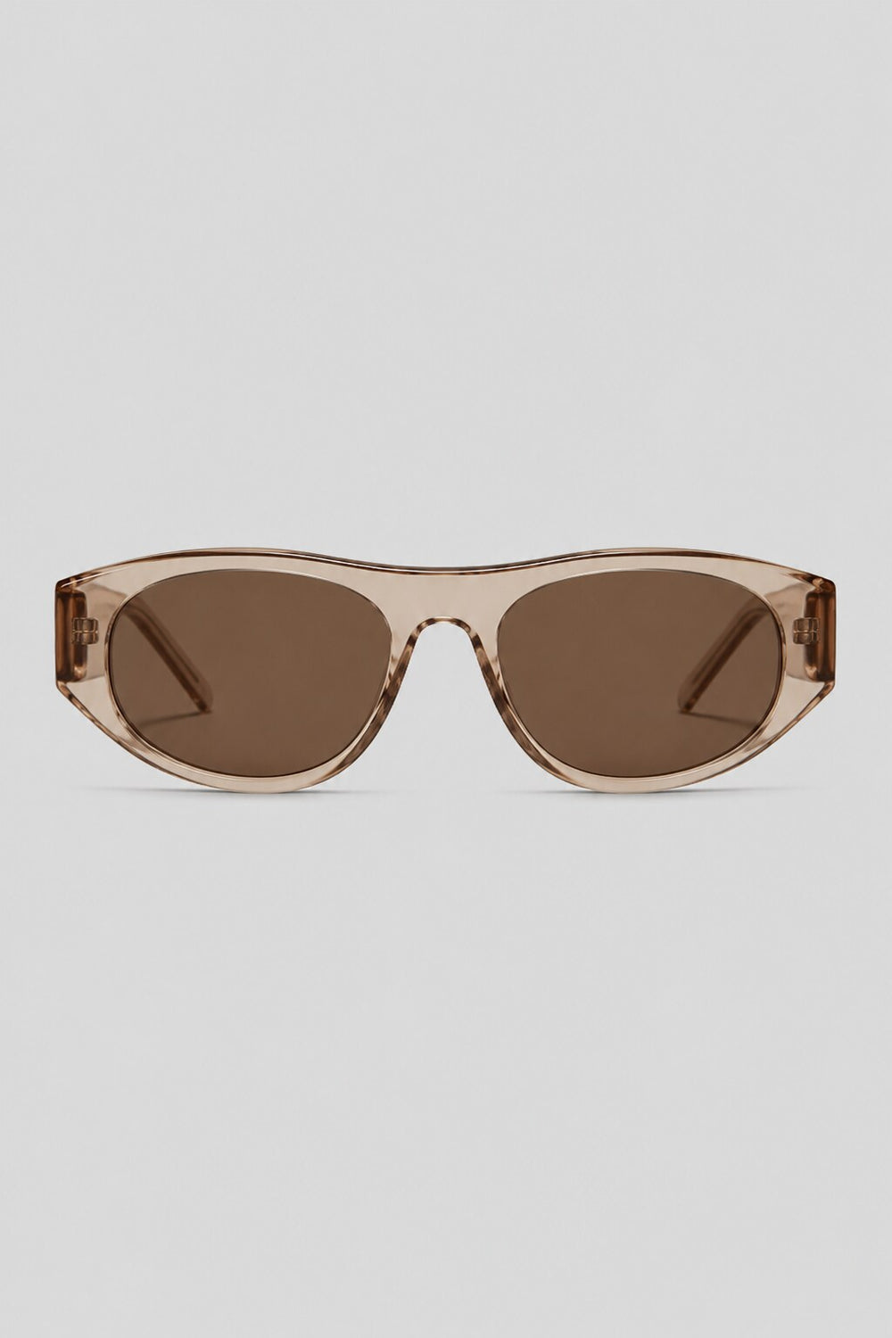 Olivier Marel Tignes '28 champagne polarized oval sunglasses in acetate, front view