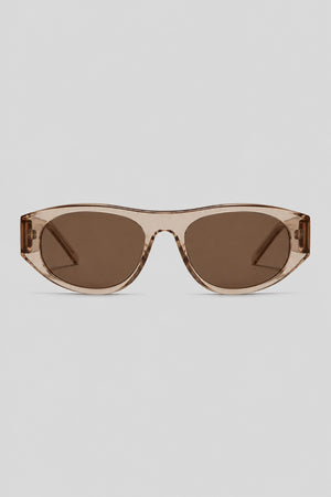 Olivier Marel Tignes '28 champagne polarized oval sunglasses in acetate, front view