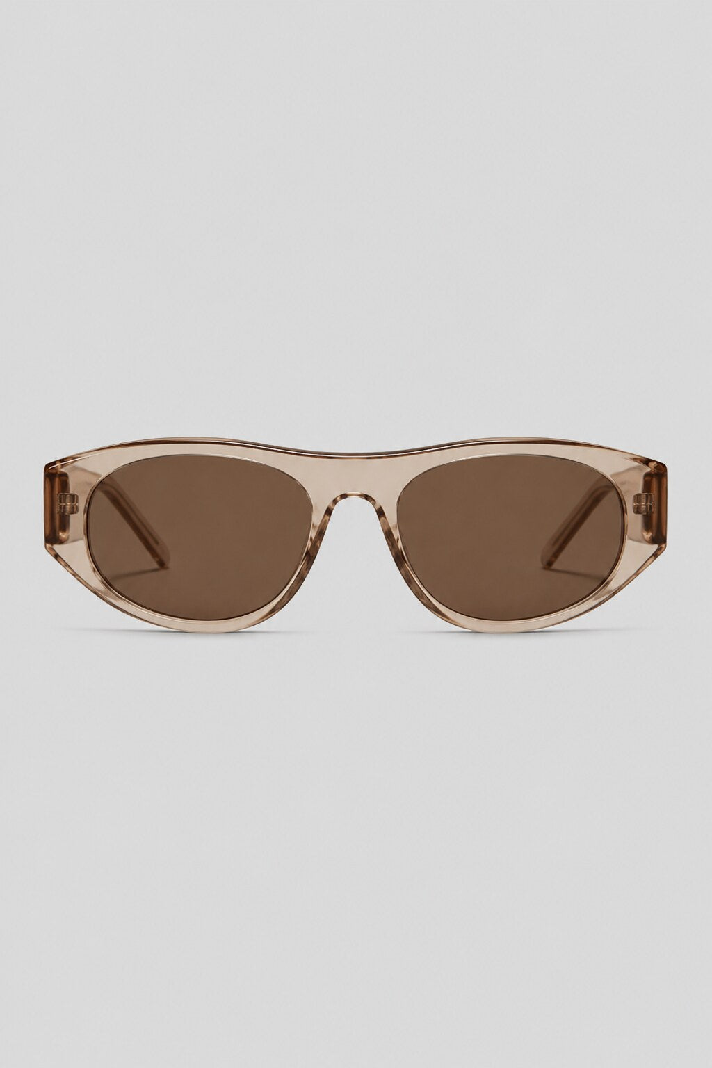 Olivier Marel Tignes '28 champagne polarized oval sunglasses in acetate, front view
