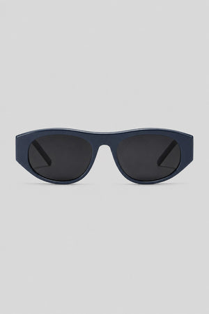 Olivier Marel Tignes '28 navy polarized oval sunglasses in acetate, front view