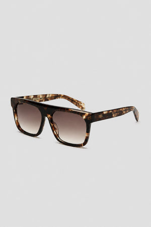 Olivier Marel Toulon '62 tortoiseshell square sunglasses, side profile, unisex fit