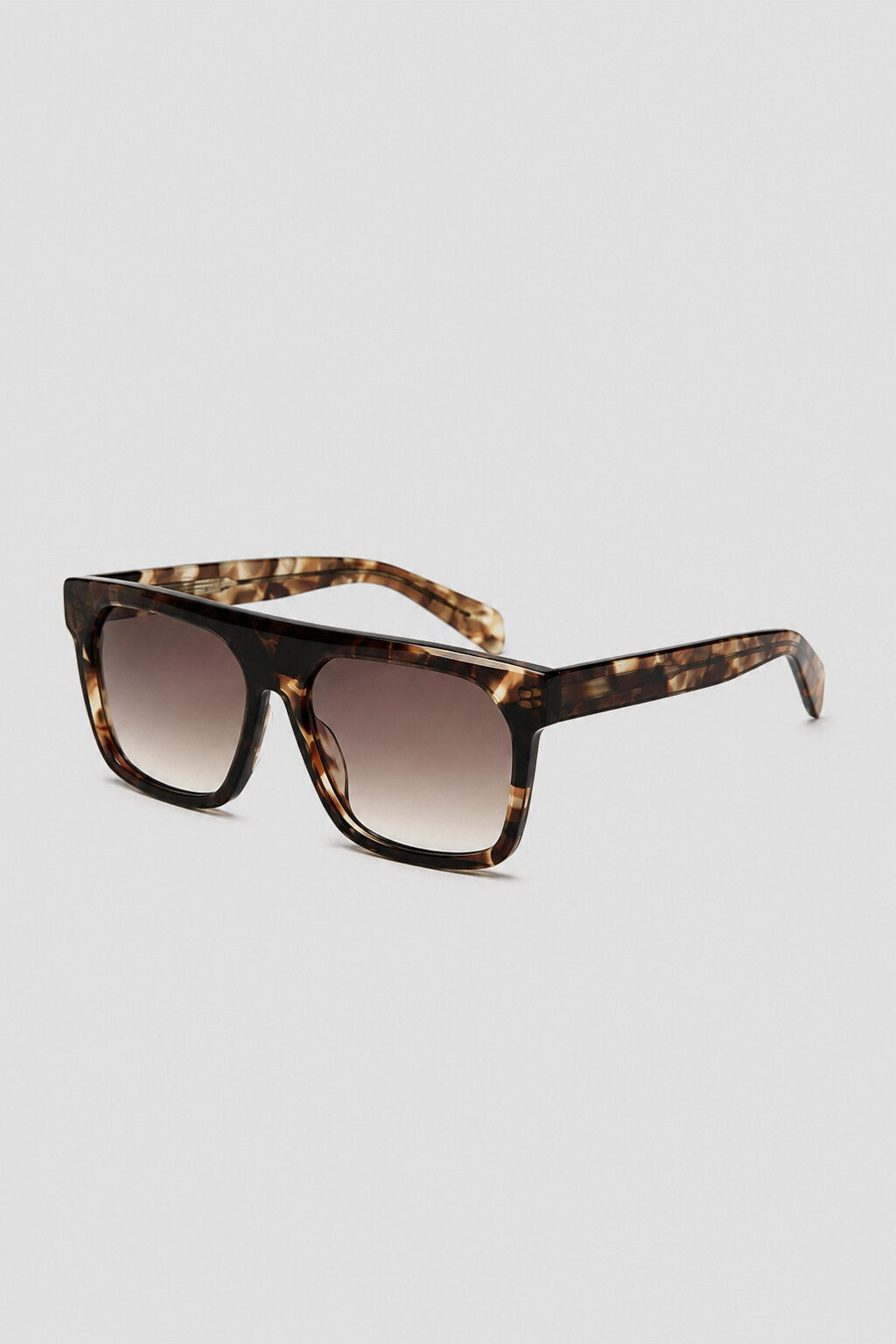 Olivier Marel Toulon '62 tortoiseshell square sunglasses, side profile, unisex fit