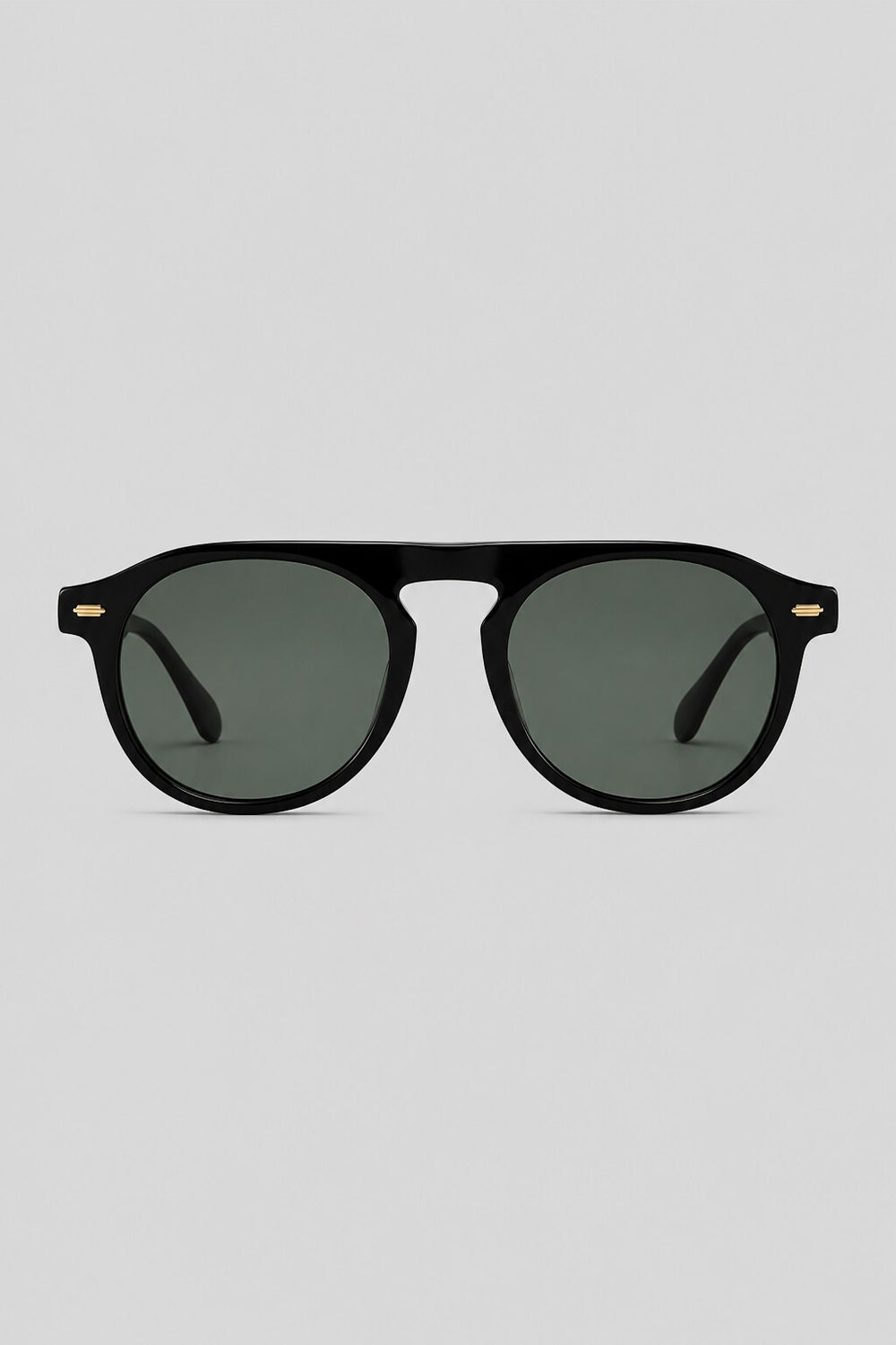 Olivier Marel Verbier '89 black round sunglasses in acetate, front view