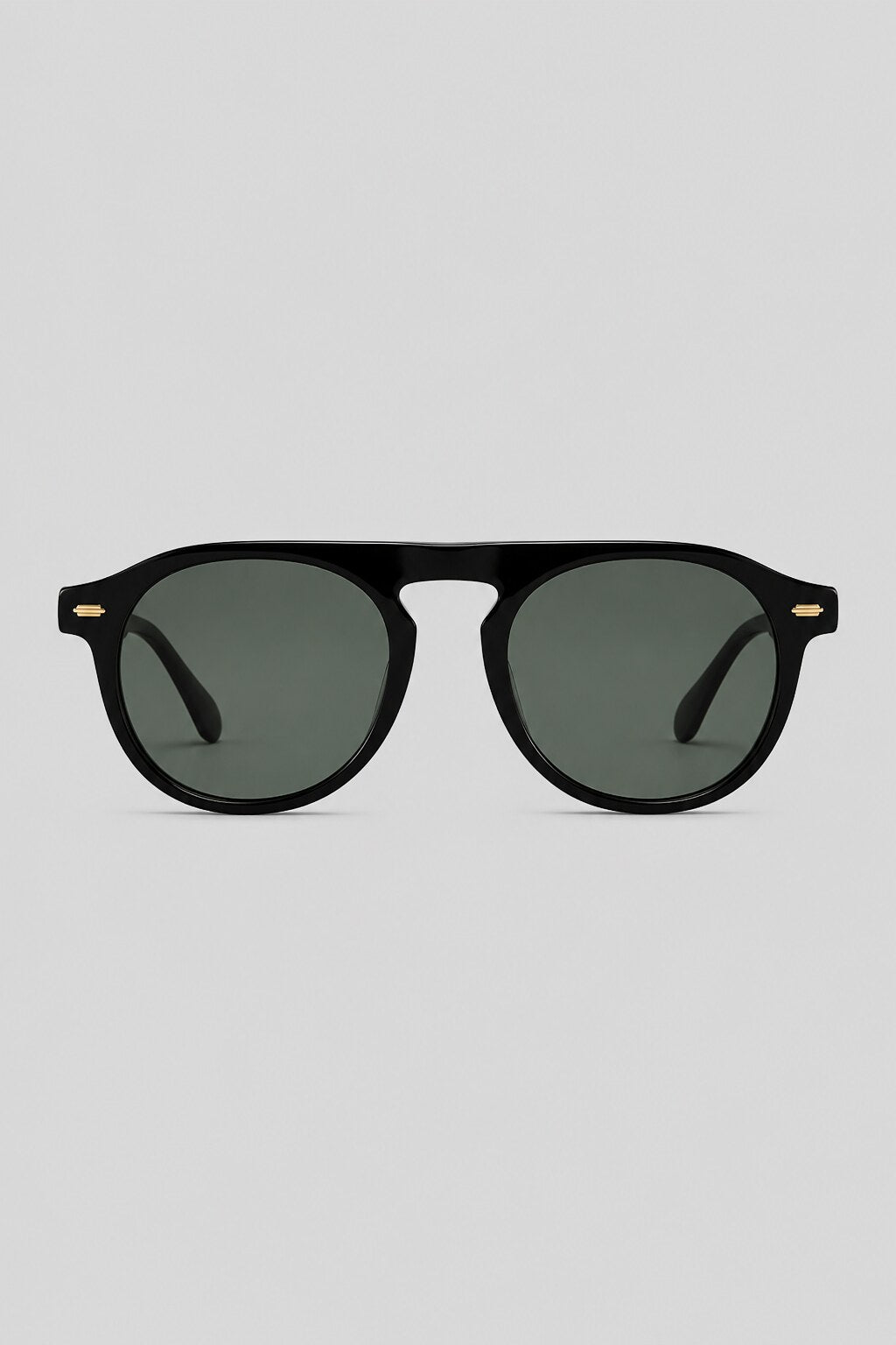 Olivier Marel Verbier '89 black round sunglasses in acetate, front view