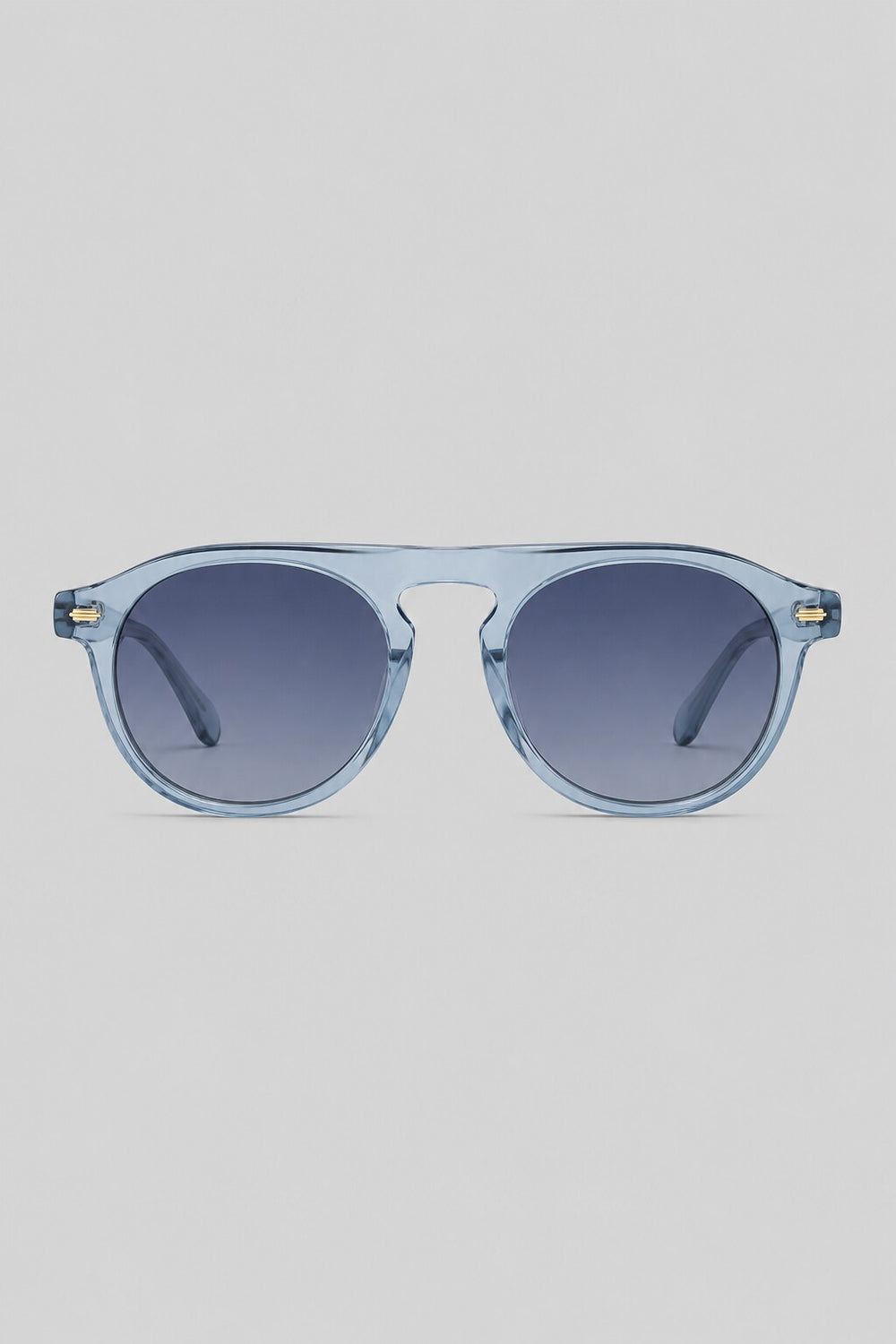 Olivier Marel Verbier '89 blue round sunglasses in acetate, front view