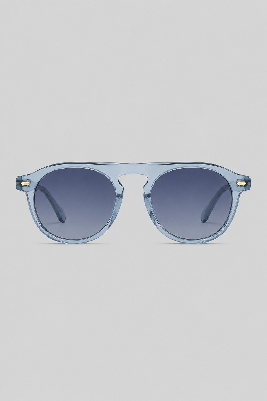 Olivier Marel Verbier '89 blue round sunglasses in acetate, front view