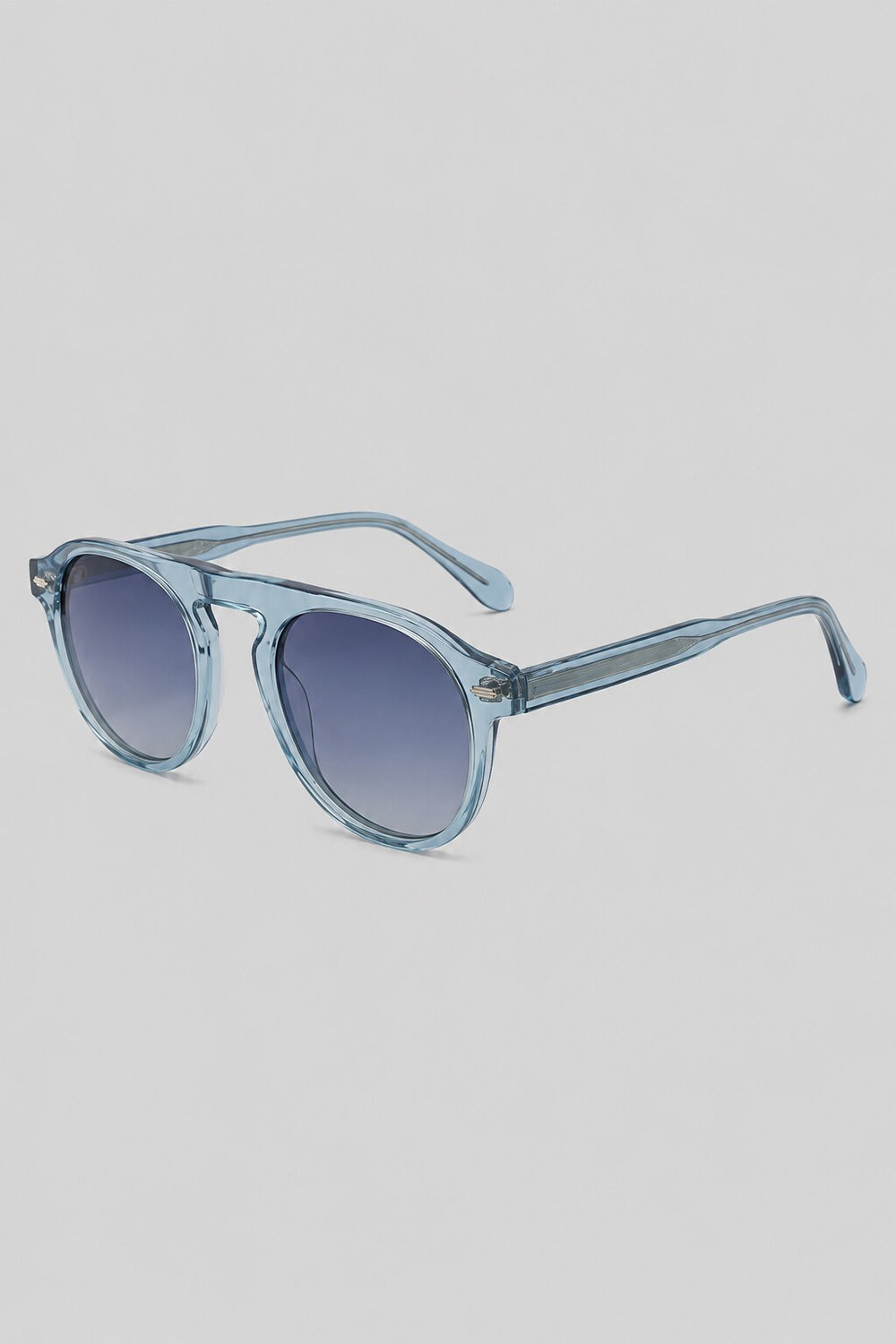 Olivier Marel Verbier '89 blue round sunglasses, side profile, unisex fit