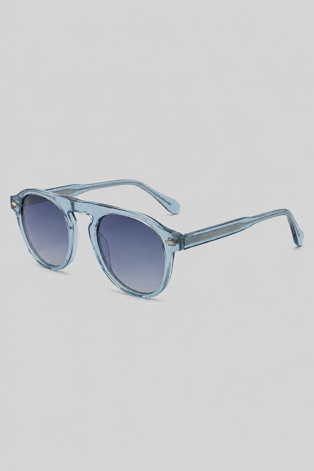 Olivier Marel Verbier '89 blue round sunglasses, side profile, unisex fit