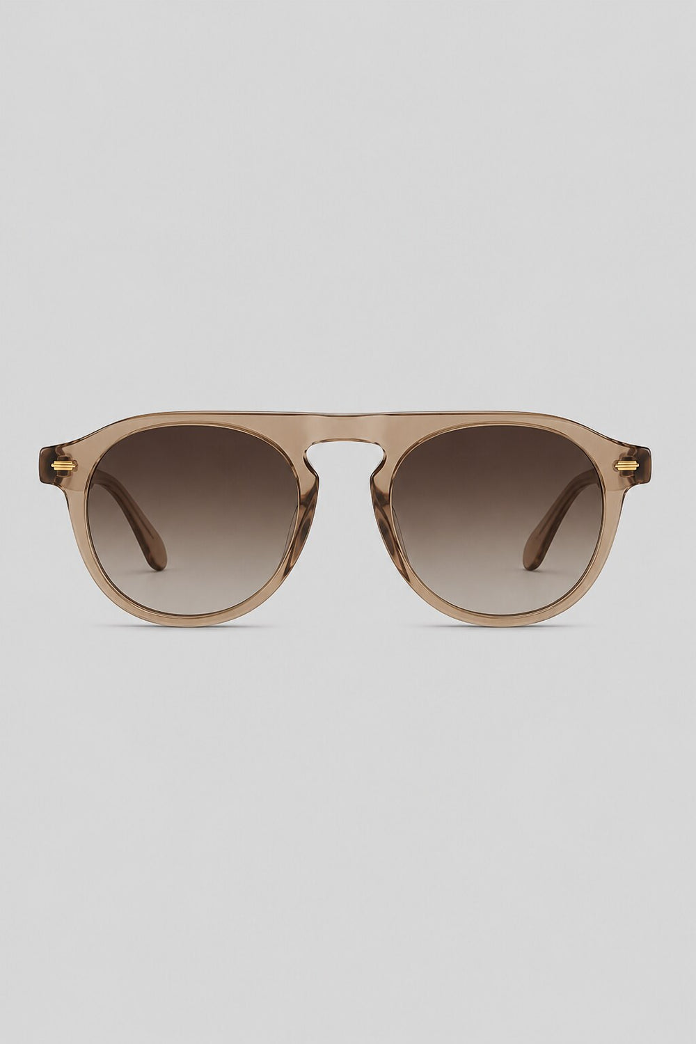 Olivier Marel Verbier '89 brown round sunglasses in acetate, front view