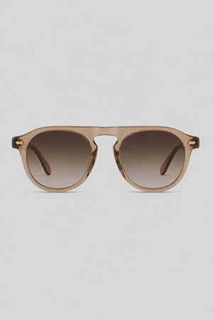 Olivier Marel Verbier '89 brown round sunglasses in acetate, front view