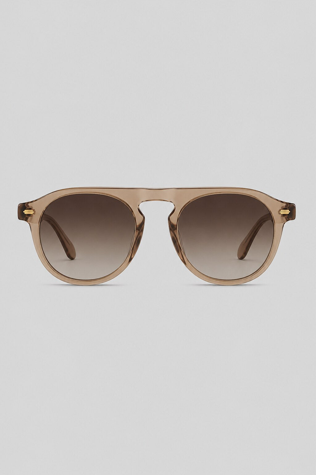 Olivier Marel Verbier '89 brown round sunglasses in acetate, front view
