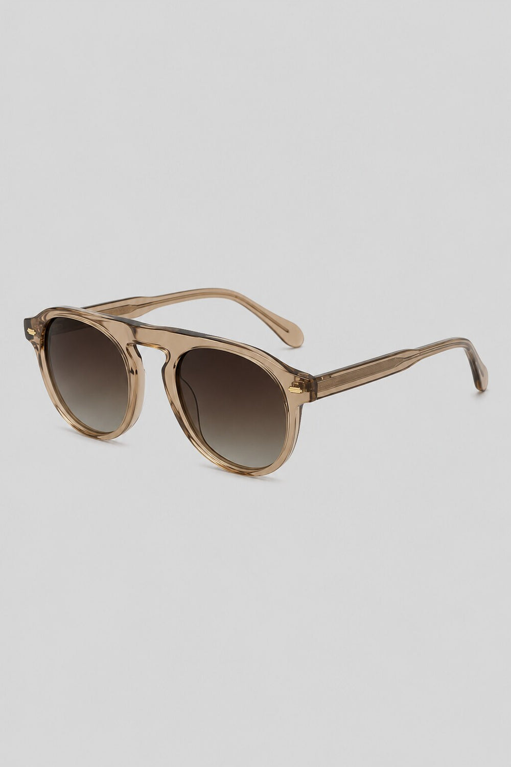 Olivier Marel Verbier '89 brown round sunglasses, side profile, unisex fit