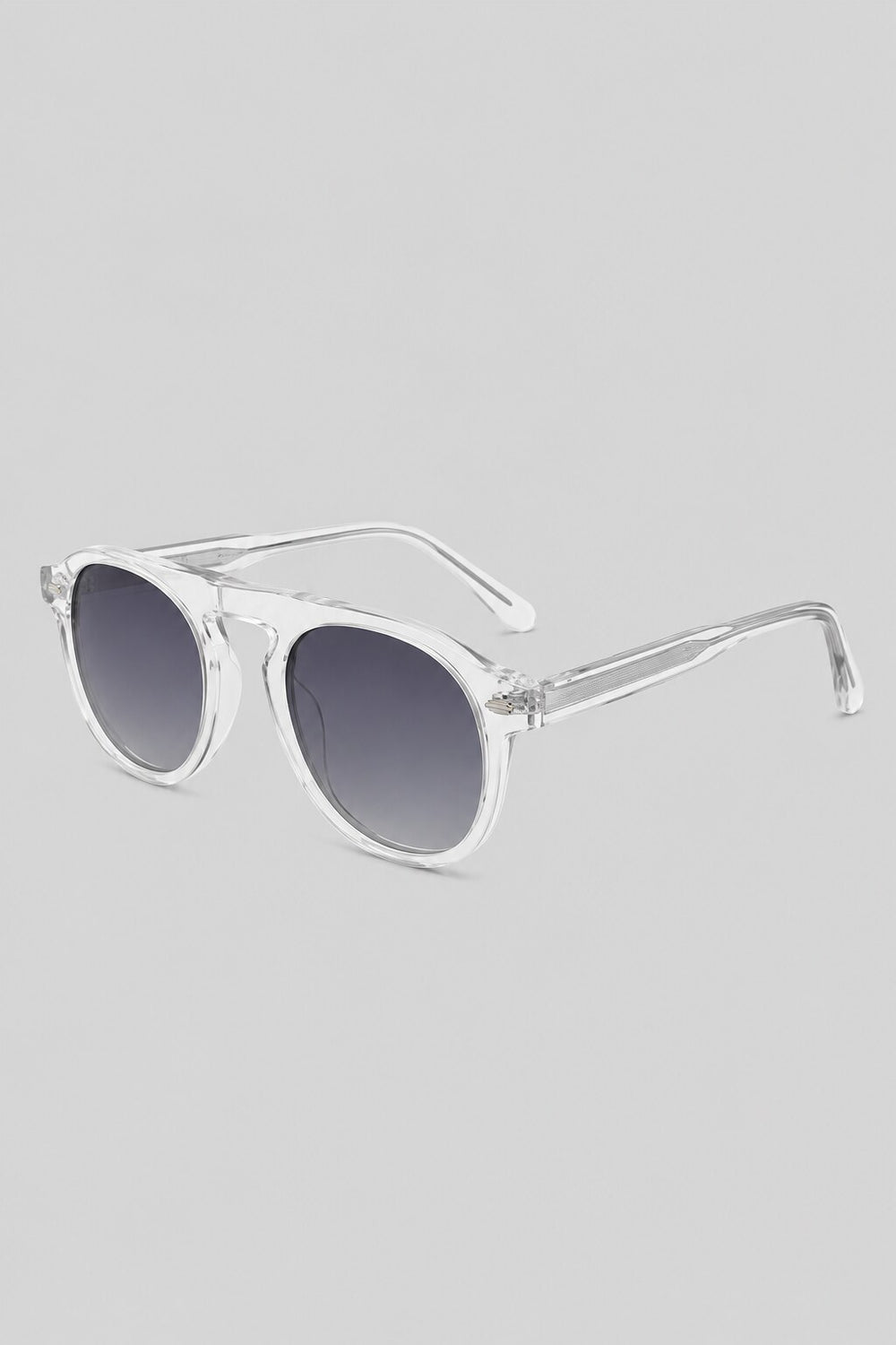 Olivier Marel Verbier '89 clear round sunglasses in acetate, front view