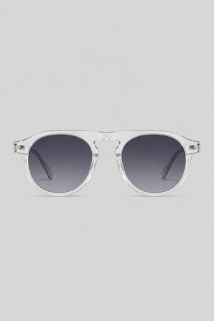 Olivier Marel Verbier '89 clear round sunglasses, side profile, unisex fit