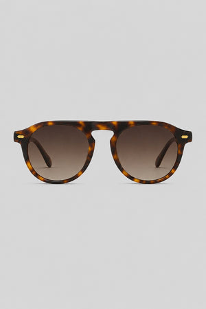 Olivier Marel Verbier '89 tortoiseshell round sunglasses in acetate, front view