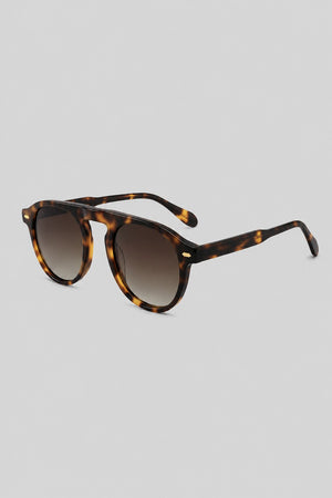 Olivier Marel Verbier '89 tortoiseshell round sunglasses, side profile, unisex fit