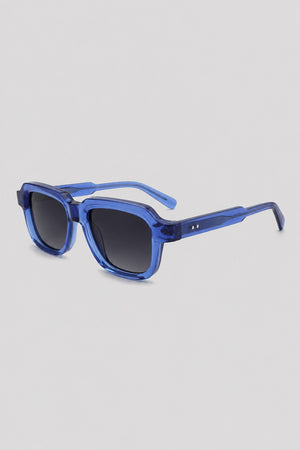 Olivier Marel Verona '01 blue square sunglasses, side profile, men's fit