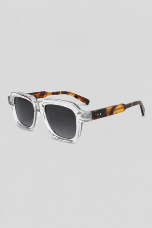 Olivier Marel Verona '01 clear square sunglasses, side profile, men's fit