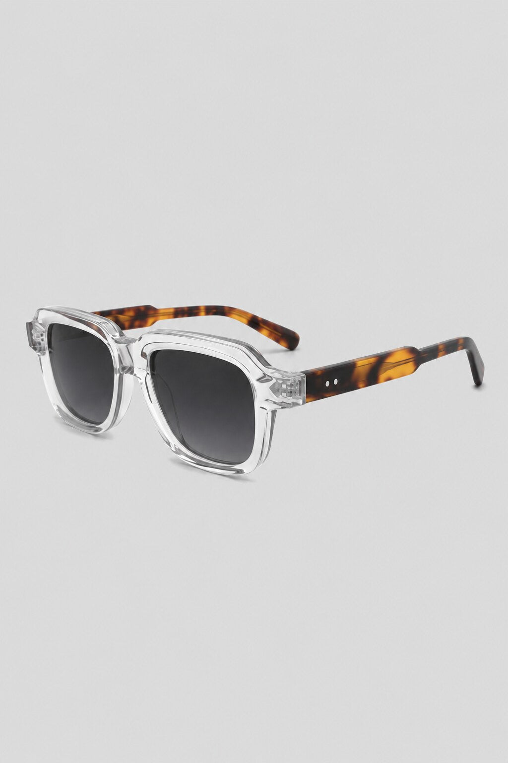 Olivier Marel Verona '01 clear square sunglasses, side profile, men's fit