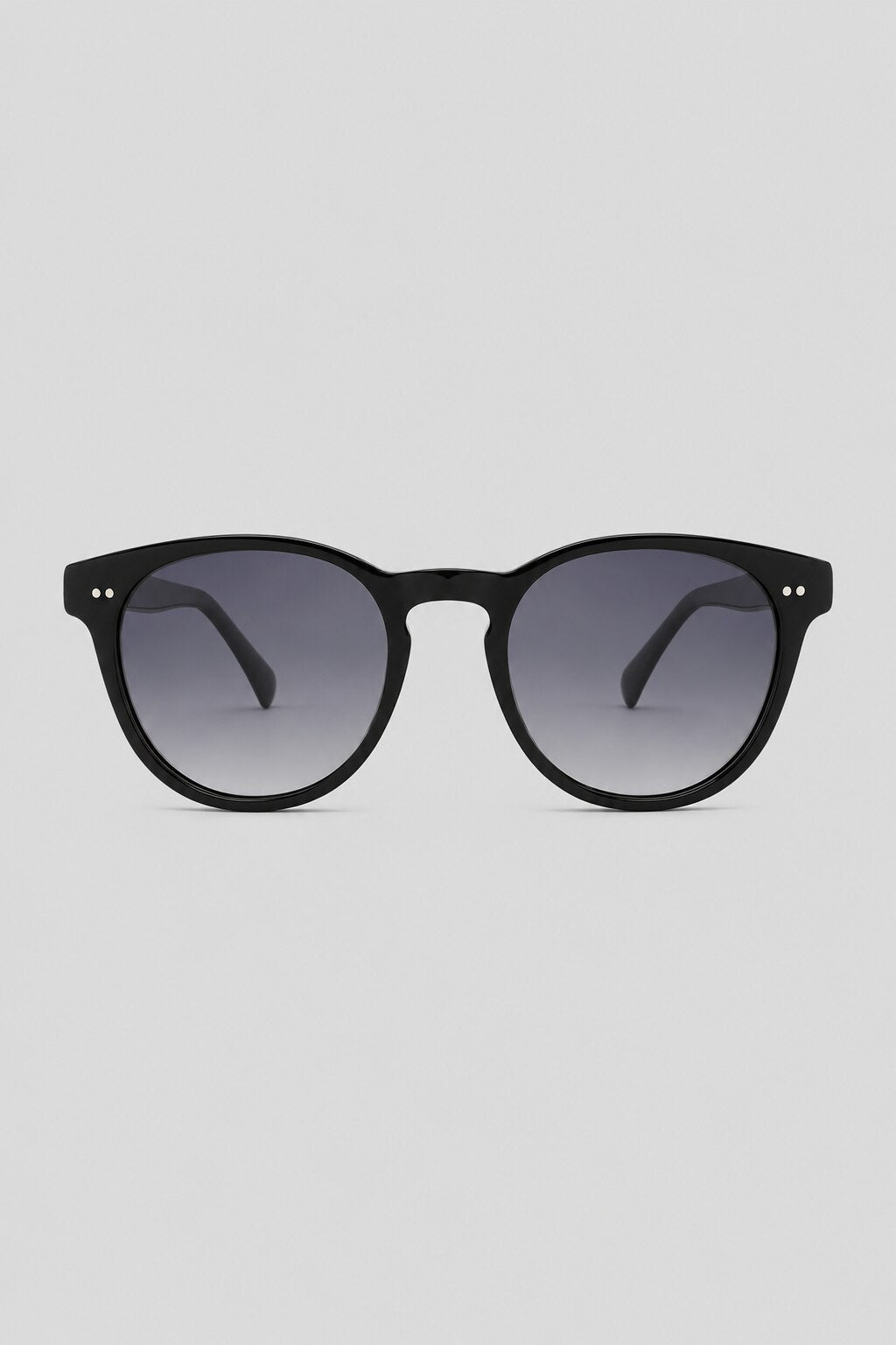 Olivier Marel Wengen '71 black round sunglasses in acetate, front view