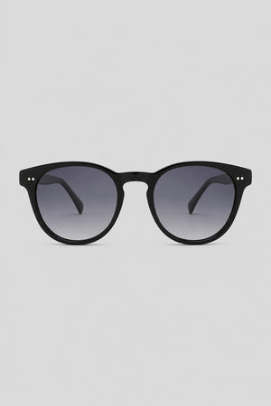 Olivier Marel Wengen '71 black round sunglasses in acetate, front view