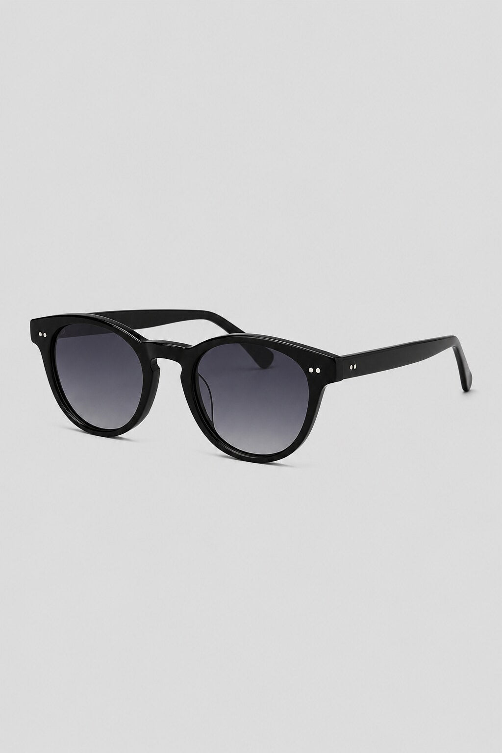 Olivier Marel Wengen '71 black round sunglasses, side profile, unisex fit