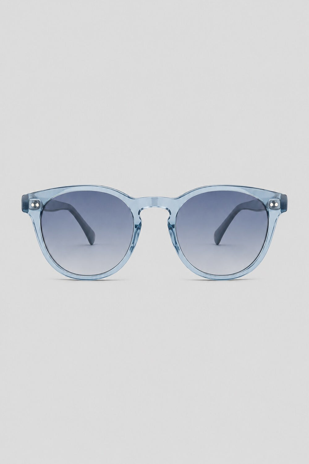 Olivier Marel Wengen '71 clear blue round sunglasses in acetate, front view