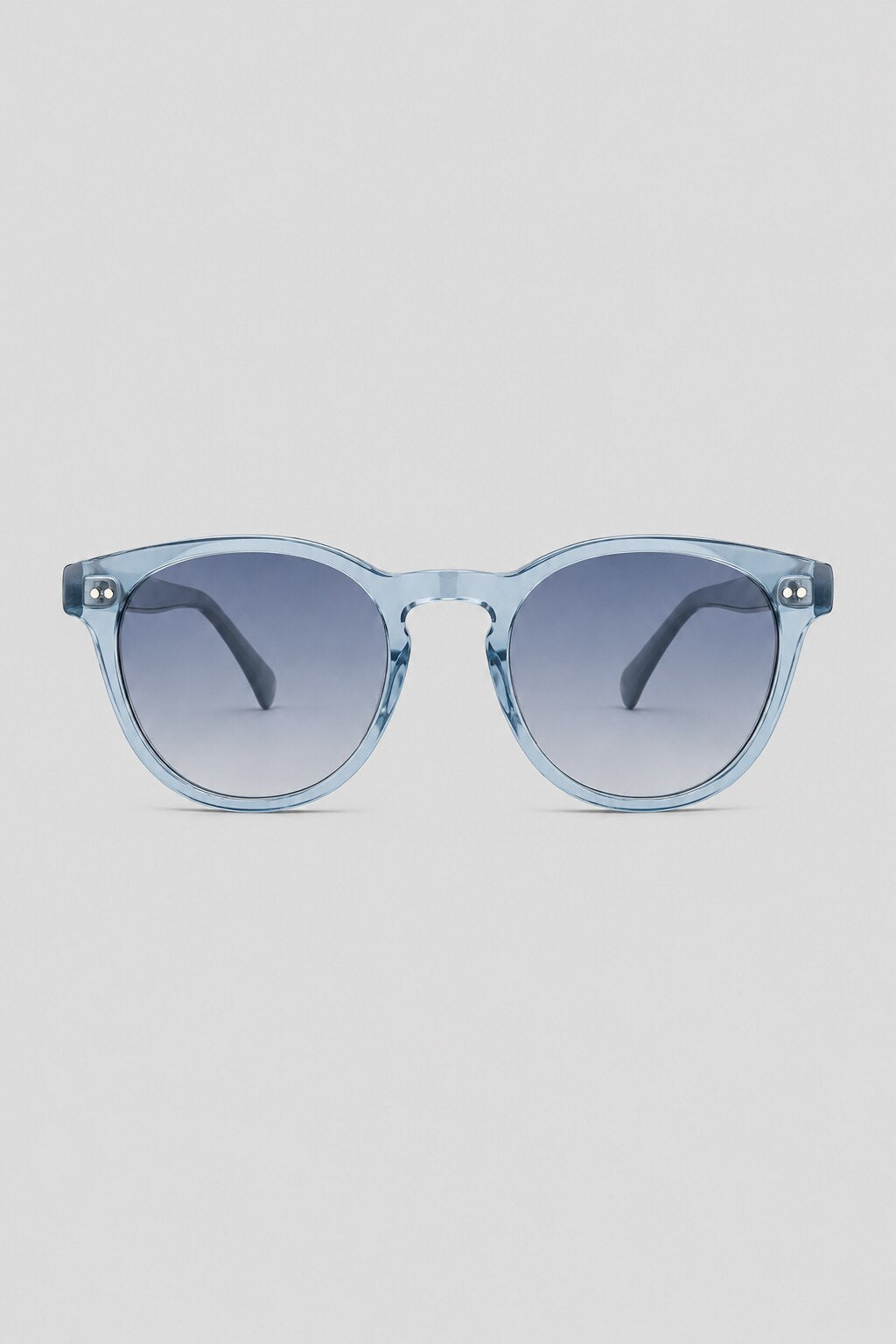 Olivier Marel Wengen '71 clear blue round sunglasses in acetate, front view