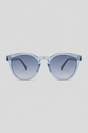 Olivier Marel Wengen '71 clear blue round sunglasses in acetate, front view