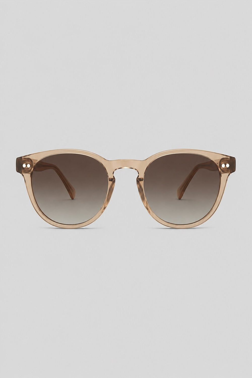 Olivier Marel Wengen '71 clear brown round sunglasses in acetate, front view