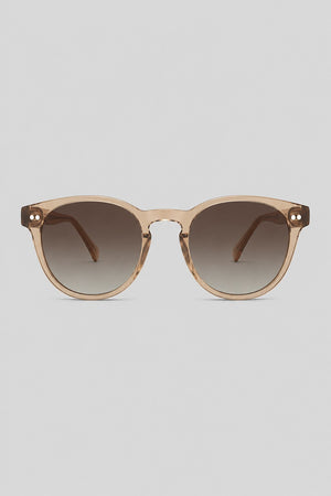 Olivier Marel Wengen '71 clear brown round sunglasses in acetate, front view