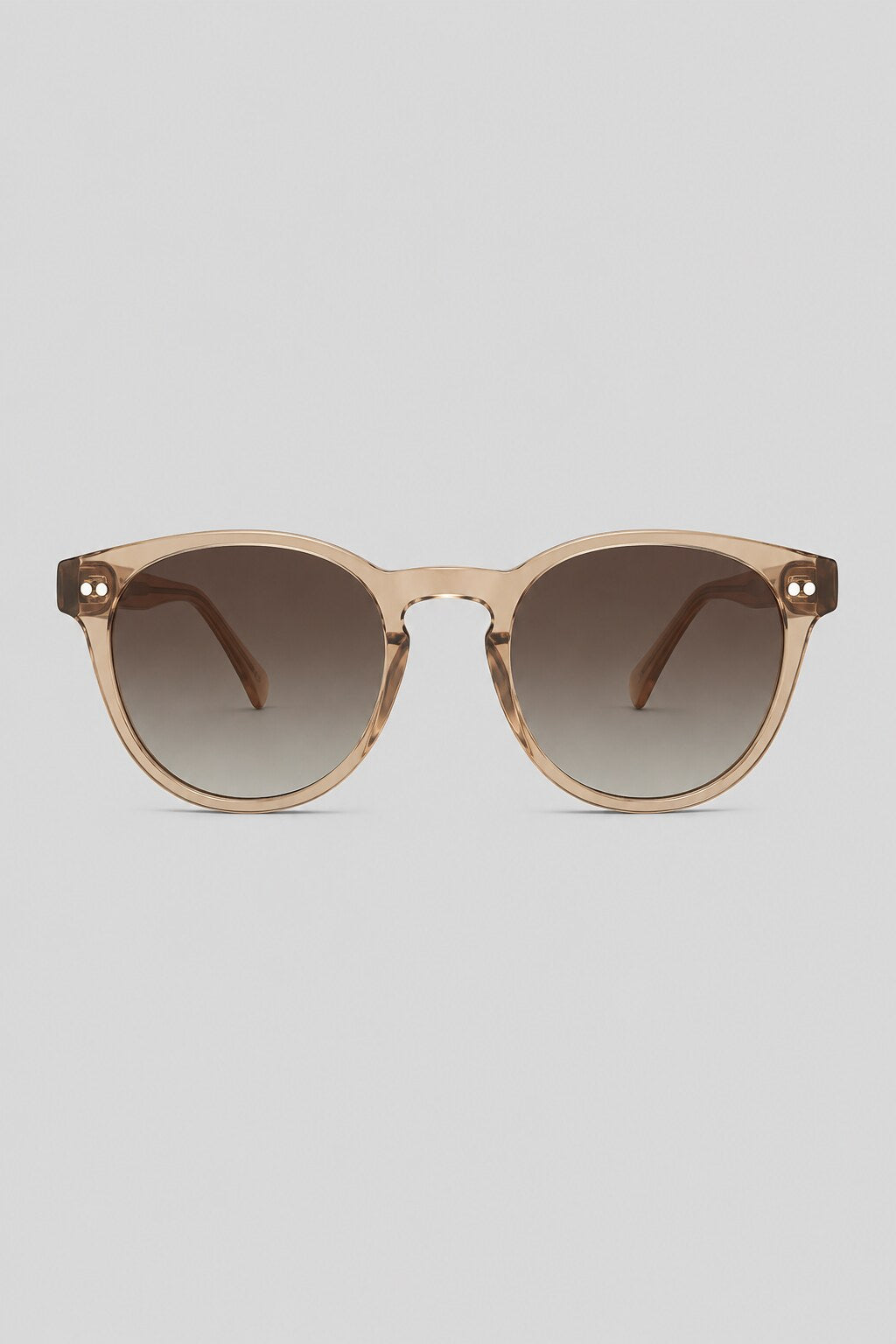 Olivier Marel Wengen '71 clear brown round sunglasses in acetate, front view