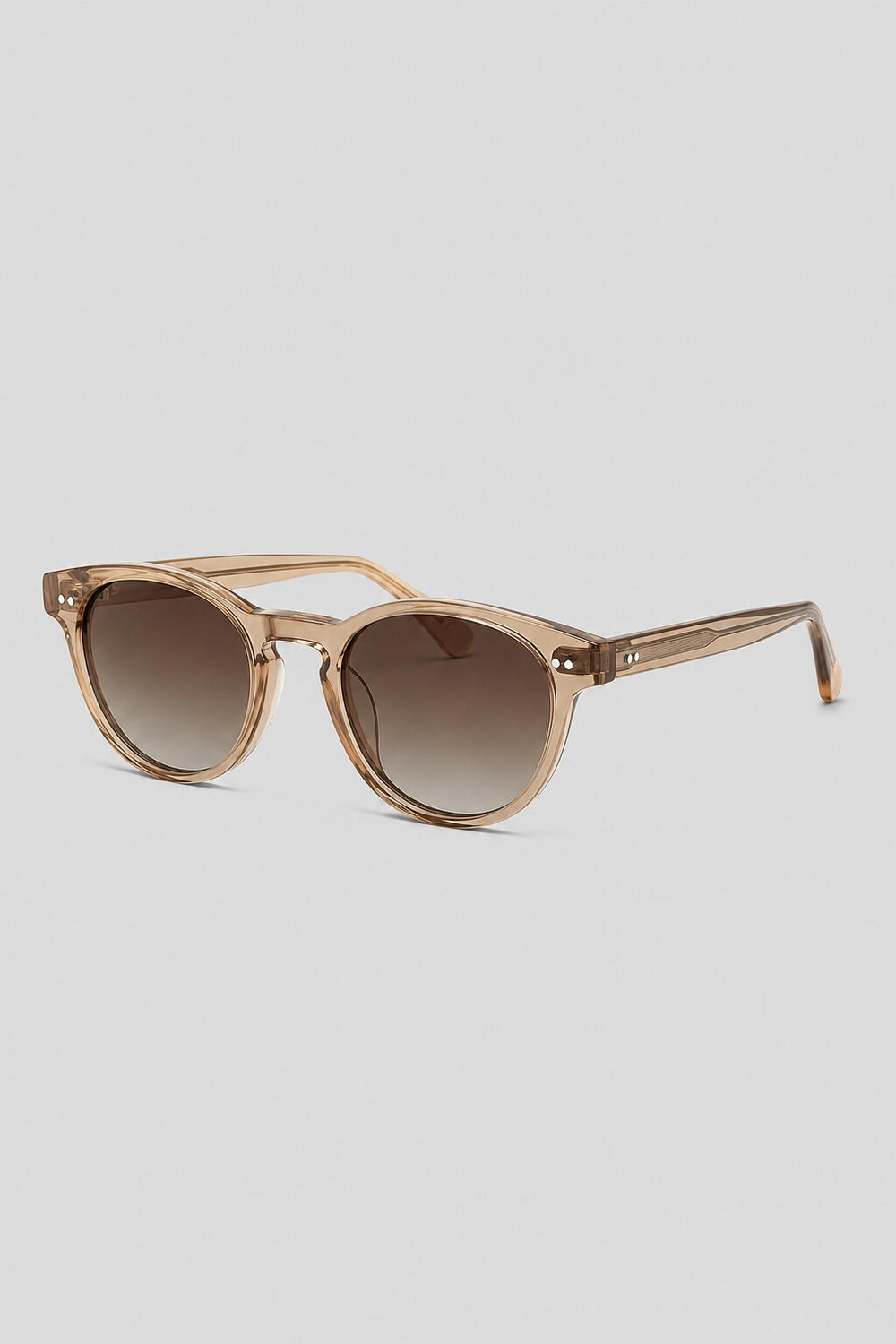Olivier Marel Wengen '71 clear brown round sunglasses, side profile, unisex fit