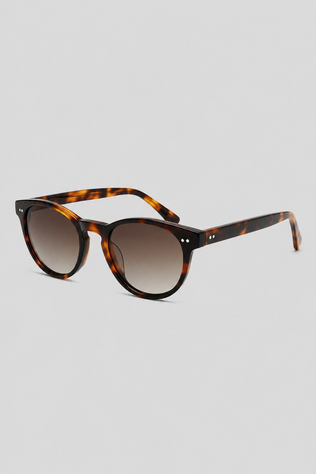 Olivier Marel Wengen '71 tortoiseshell round sunglasses, side profile, unisex fit